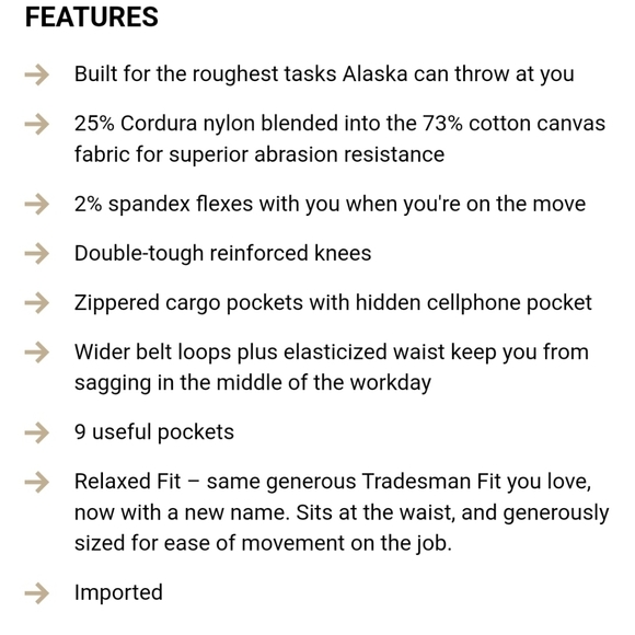 Duluth Roustabout Cargo Pant Black 38x30 - Picture 5 of 6